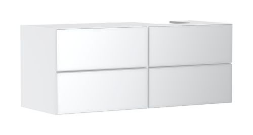 Hansgrohe-HG-Xevolos-E-Waschtischunterschrank-Mattweiss-1370-550-mit-4-Schubkaesten-fuer-Konsolen-mit-Aufsatzwaschtisch-geschliffen-rechts-Weiss-Metallic-54239320 gallery number 1